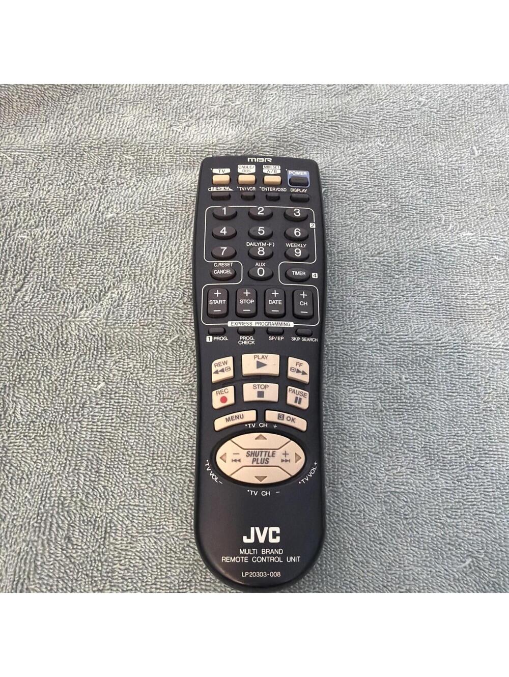 JVC Remote Control LP20303-014 For HR-VP58 HR-VP58U VCR Genuine Tested Works OEM